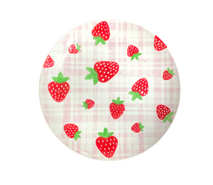 Torrance Strawberry Plaid Plate